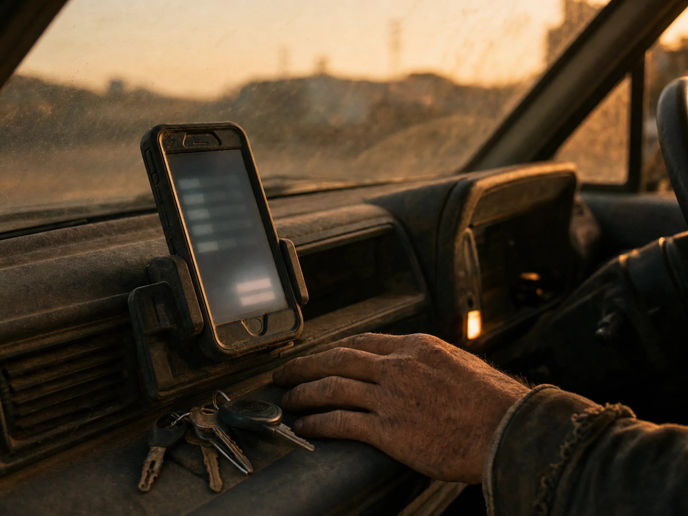 A trade business system running from a work phone on site