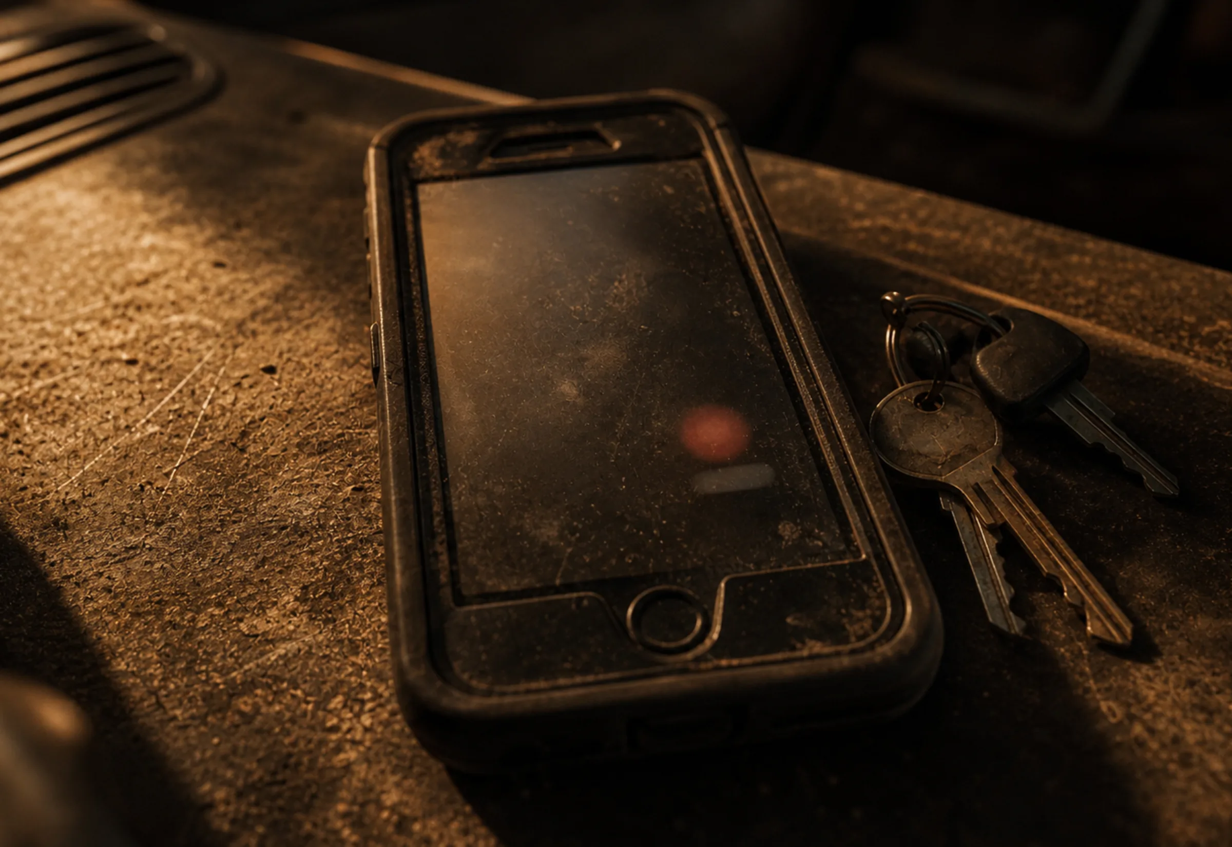 A missed call on a phone screen next to a job site, the moment an AI text-back catches a solar enquiry